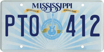 MS license plate PTO412