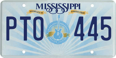MS license plate PTO445