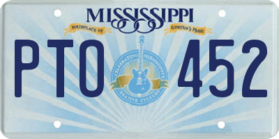 MS license plate PTO452