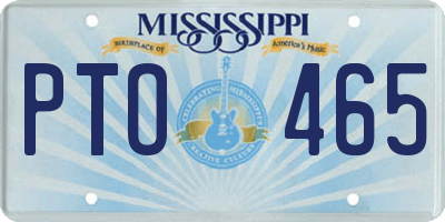 MS license plate PTO465