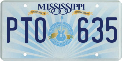 MS license plate PTO635