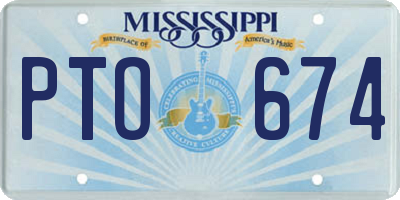 MS license plate PTO674