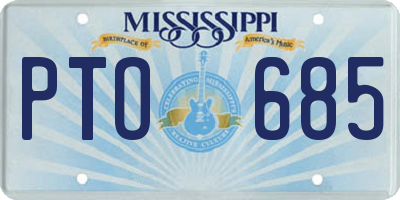 MS license plate PTO685