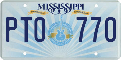 MS license plate PTO770