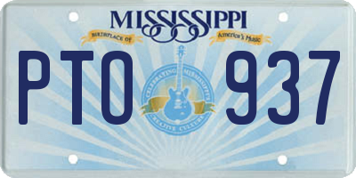MS license plate PTO937