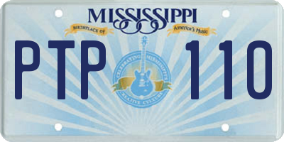 MS license plate PTP110