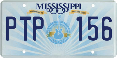 MS license plate PTP156