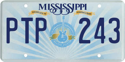 MS license plate PTP243
