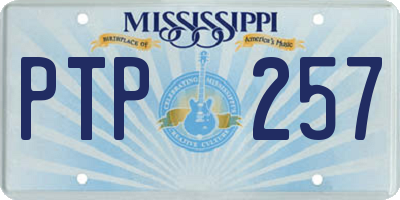 MS license plate PTP257