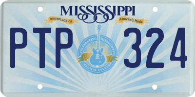 MS license plate PTP324