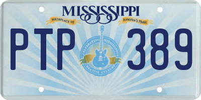 MS license plate PTP389