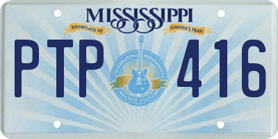 MS license plate PTP416