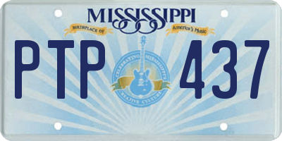 MS license plate PTP437