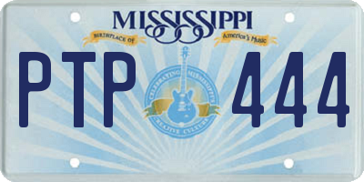 MS license plate PTP444