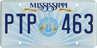 MS license plate PTP463