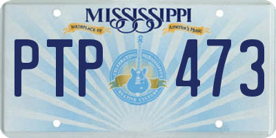 MS license plate PTP473