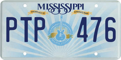 MS license plate PTP476