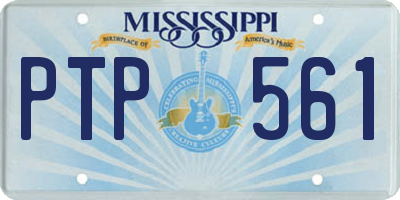 MS license plate PTP561