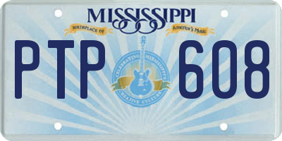 MS license plate PTP608