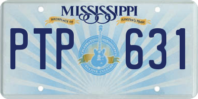 MS license plate PTP631