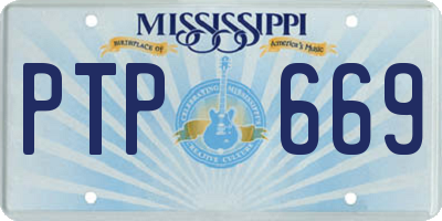 MS license plate PTP669