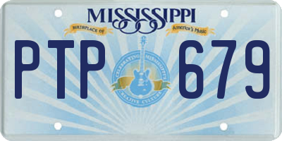 MS license plate PTP679