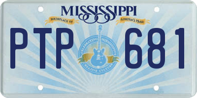 MS license plate PTP681