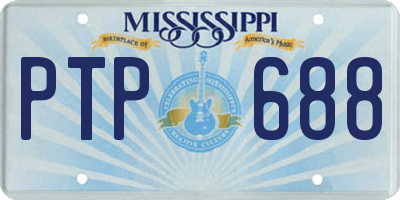 MS license plate PTP688