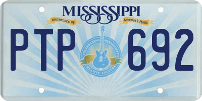 MS license plate PTP692