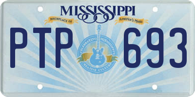 MS license plate PTP693