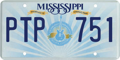 MS license plate PTP751