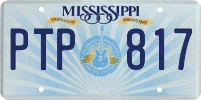 MS license plate PTP817