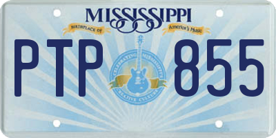 MS license plate PTP855