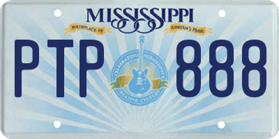 MS license plate PTP888