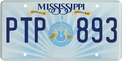 MS license plate PTP893