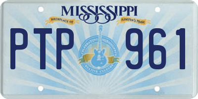 MS license plate PTP961