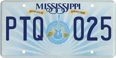 MS license plate PTQ025