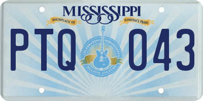 MS license plate PTQ043