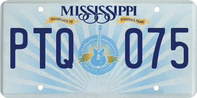 MS license plate PTQ075