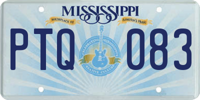 MS license plate PTQ083
