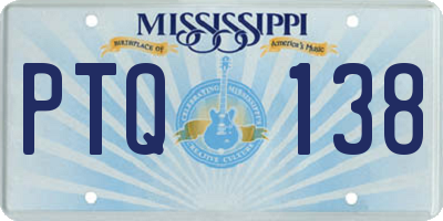 MS license plate PTQ138