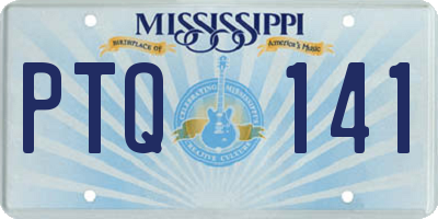 MS license plate PTQ141