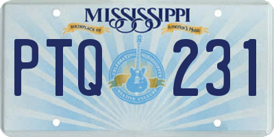 MS license plate PTQ231