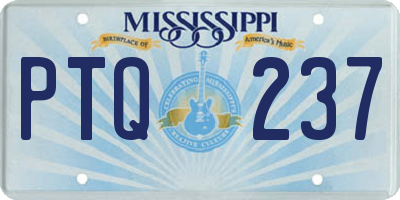 MS license plate PTQ237