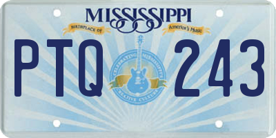 MS license plate PTQ243