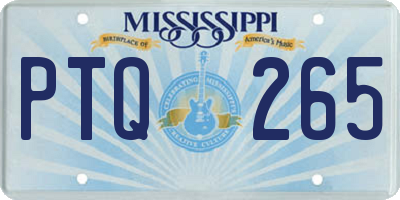 MS license plate PTQ265