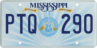 MS license plate PTQ290