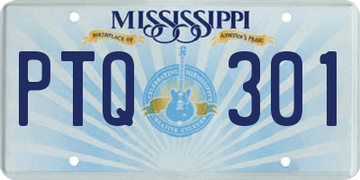 MS license plate PTQ301