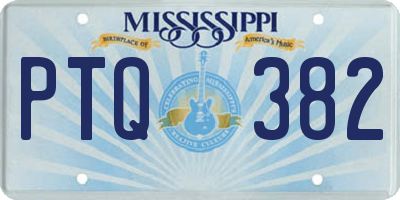 MS license plate PTQ382