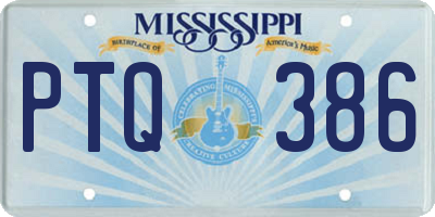 MS license plate PTQ386